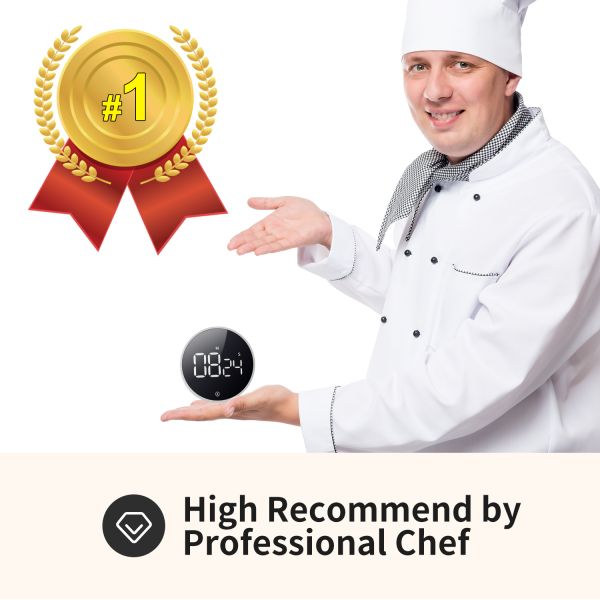 1.1 Inch Digital Kitchen Timer LED Twist Setting Magnetic Backing