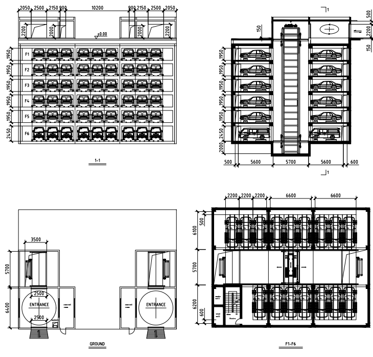 25. 5-10 Floors Fully Automatic Plane Movement Parking System