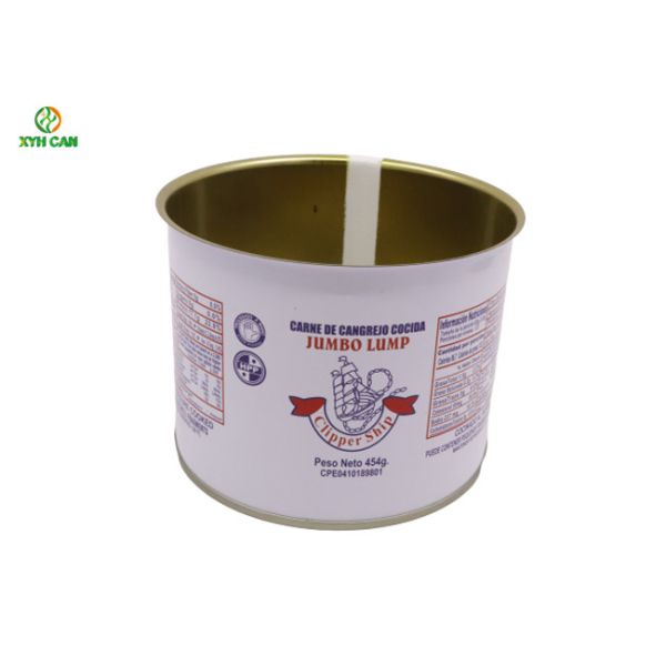 Metal Tin Can Large Capacity Custom Printed Tin Containers Box Tin Can For Seafood Crab Meat
