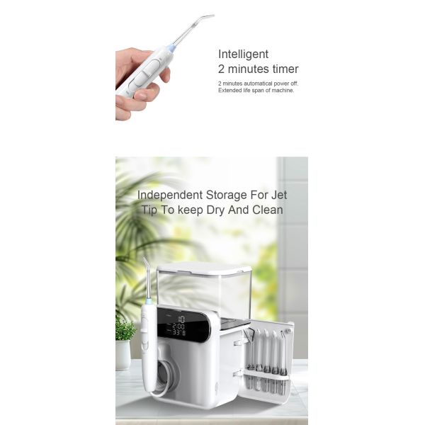 IPX5 Waterproof Cordless Dental Flosser with UV Disinfection 1000ml Oral Irrigator Electric Family Water Flosser
