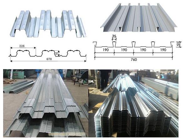 Building Material Metal Floor Decking Sheet Roll Forming Machine With Embossing Roller