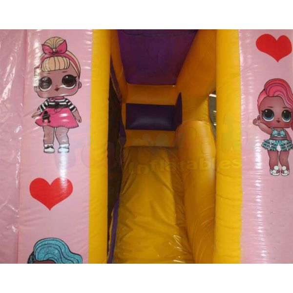 Kids Pink Jumping Combos Inflatable Bounce House For Hotel