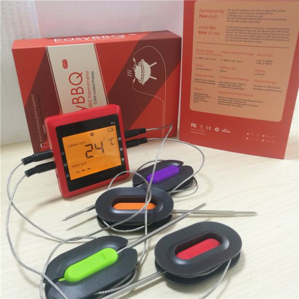 Wireless Bluetooth Oven Meat Thermometer , Food Grade Bluetooth Steak Thermometer