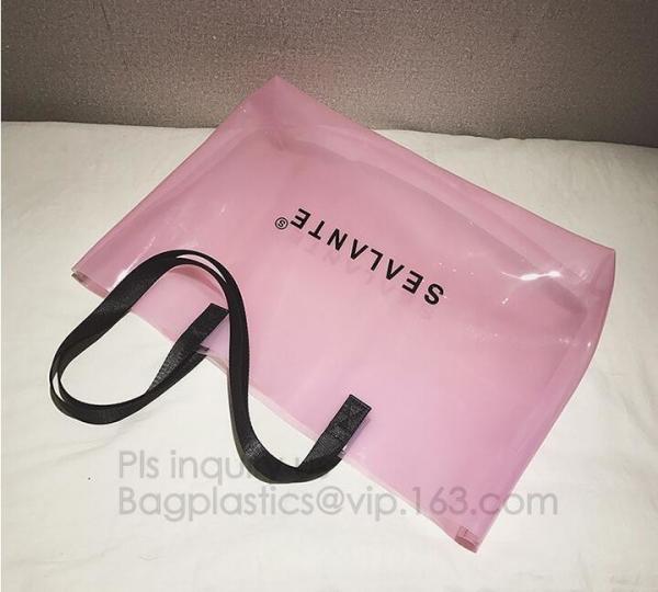 pvc transparent zipper bikini cosmetic bag, tote lady waterproof PVC swimming transparent beach bag, beach bag swimming