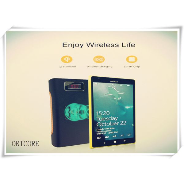Long Lasting High Capacity Qi Quick Charging Power Bank Wireless Travel Use