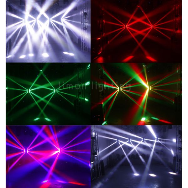 8x10W RGBW 4in1 Pixel Control DMX LED Spider Beam Moving Head Light for Night Club