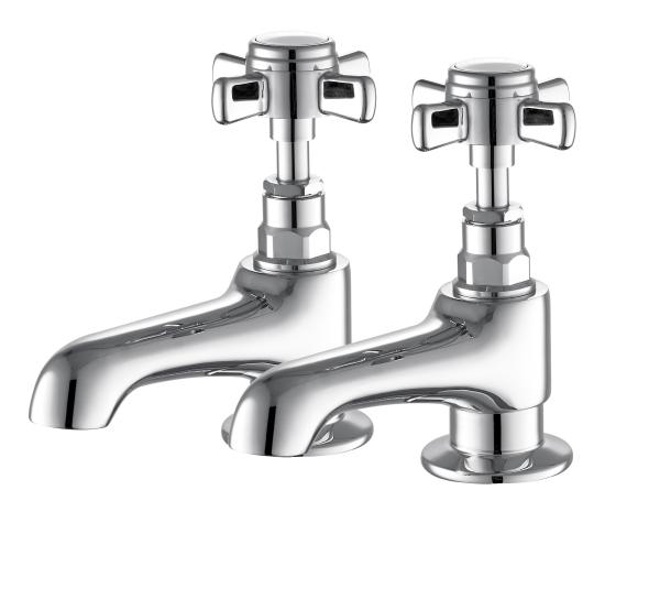 Quality Brass Bath Mixer Taps , Bathroom Sink Taps Pair With Two Handles for sale