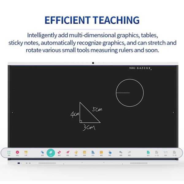55in Wifi Connected Digital Black Board For Teaching Built In Speakers
