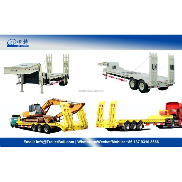 14m 80t Capacity with 4 Axles Fixed Gooseneck Fgn Low Bed Trailer