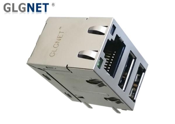 Quality High Performance RJ45 Multiple Port Connectors 2 USB Ports For Ethernet for sale