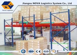 China Q235 Steel Push Back Racking Powder Coating , Frozen Warehouse Pallet Storage Racks on sale