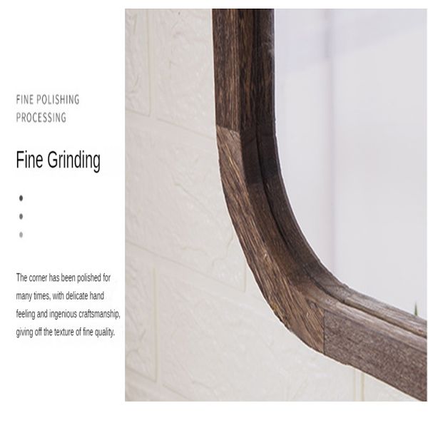 Modern Arch Full Length Antique Sticker With Wood Frame Mirror for Bathroom Decor