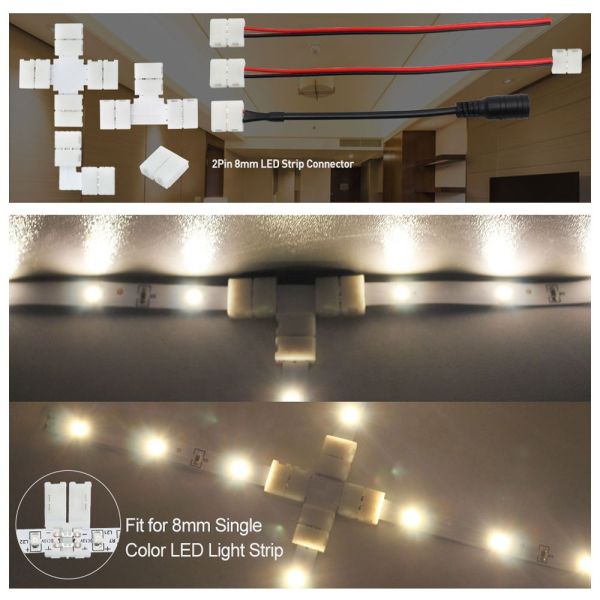 4pin 10mm LED Strip Connector Crystal Buckle Solderless Extension Terminal Adapter