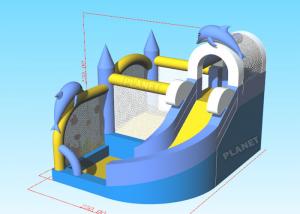 Wholesale CYMK Children Inflatable Bounce House Dolphin Slide Jumping Castle from china suppliers