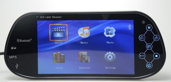 Quality 7'' TFT LCD Car Rear View Mirror Monitor 2 Ways Video Input For Backup Camera for sale