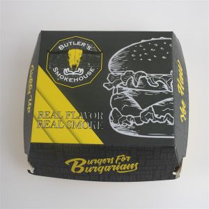 Wholesale Eco Friendly 750gsm Thickness Paper Hamburger Box Takeaway Food Container from china suppliers