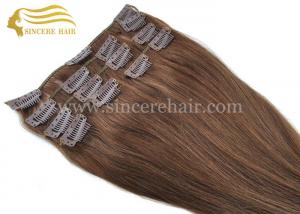 Wholesale Hot Sale 16 Clip In Hair Extensions for sale - 40 CM Brown Full Set 7 Pieces of Clips-In Remy Hair Extensions for Sale from china suppliers