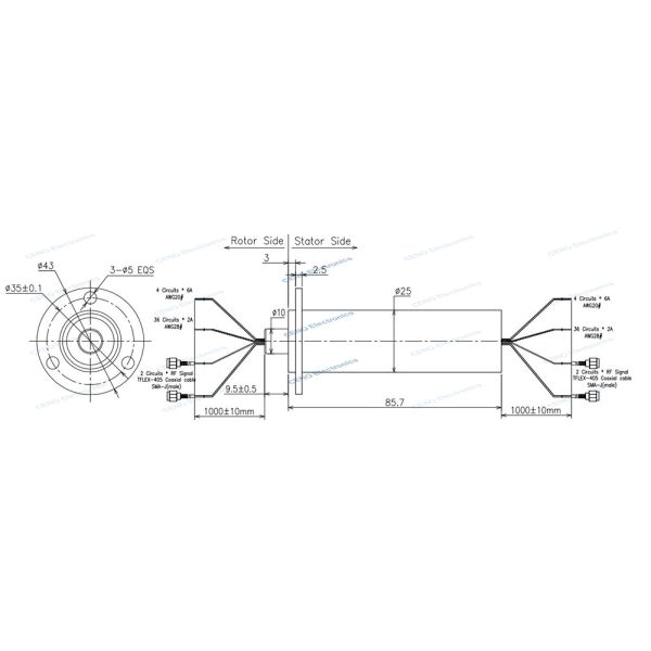 Low Temperature Integrate Radio Frequency Rotary Joints with RF & Electric Signal