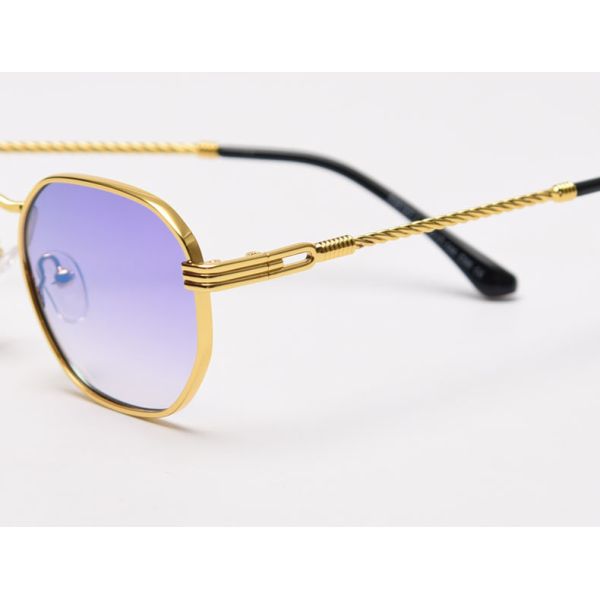 Men Women Polygon Frame Sunglasses Reflective Personality Small Frame Plain Lens Glasses