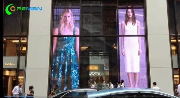 Quality P16 P20 Outdoor Transparent LED Display Screen , Transparent Window Display Ultra Thin for sale