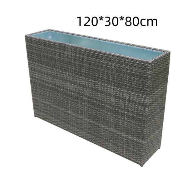 Big Long Wicker Plant Rattan Handmade Flower Pot Plant Metal Indoor Furniture