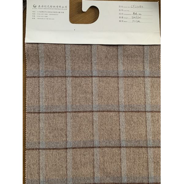 Customized Loop Yarn Dyed Woven Fabric Wool Cotton Polyester Blended Fabric for Suit