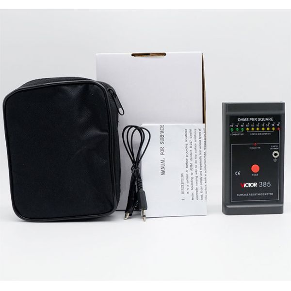 VICTOR 385 Digital Earth Resistance Tester Surface Resistance Meter ASTM Standard
