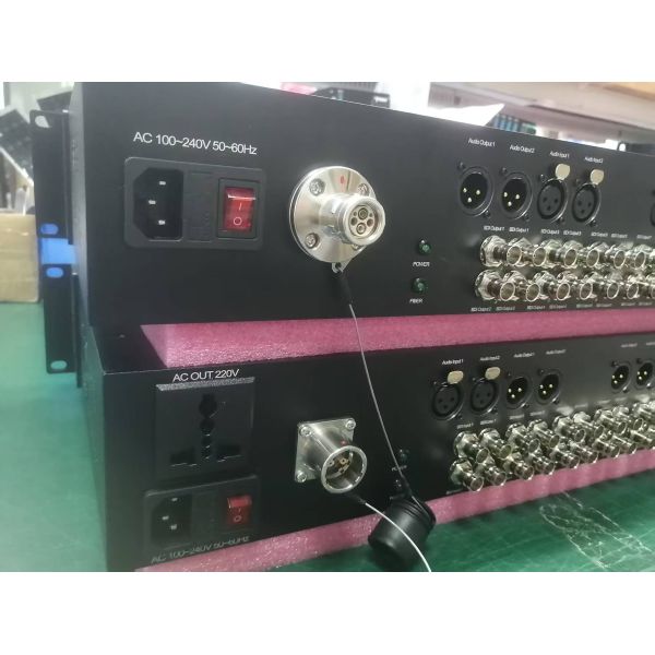 12-Channel 3G-SDI Fiber Optic Converter + 8CH XLR Balanced Audio, With SMPTE Fiber Connector to Transmit