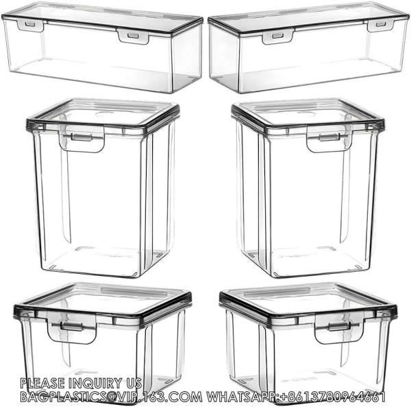 Quality Plastic Storage Box Clear Stackable Storage Containers With Hinged Lids Small Empty Organizer Bins For Food Snacks for sale