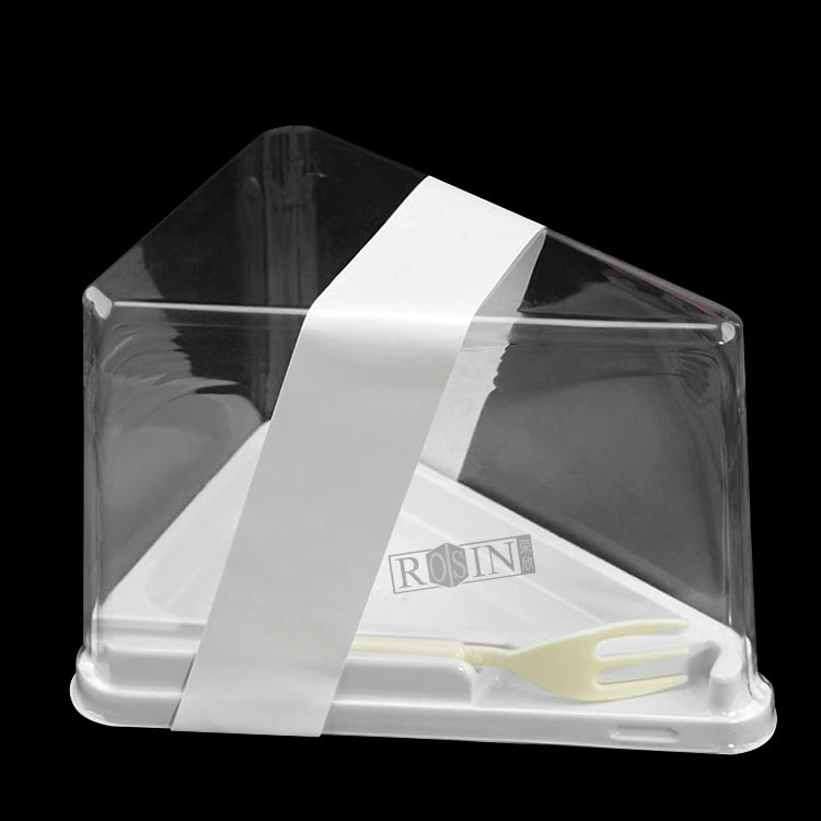 Customizable Plastic Bakery Packaging Triangle Cake Box Transparent With Lid