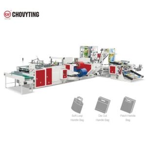 China PE soft loop hand shopping plastic bag making machine on sale
