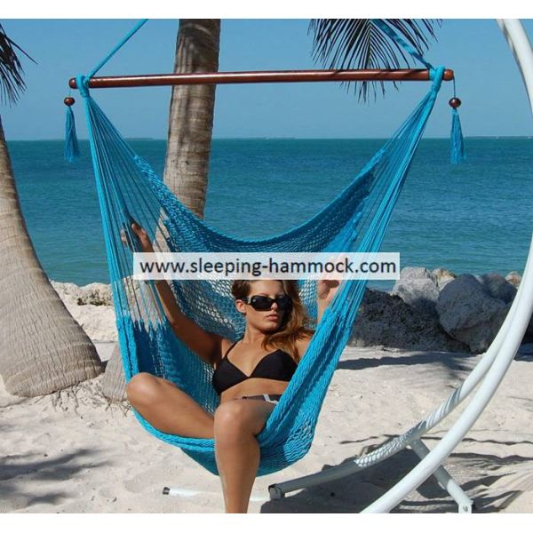 Comfortable Extra Large Outside Porch Caribbean Patio Hammock Chair For 2 Light Blue 47 Inches