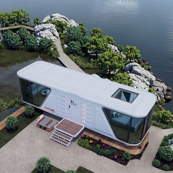 Living Space Capsule House Aluminum Shell Custom Surface Treatments Modern Style