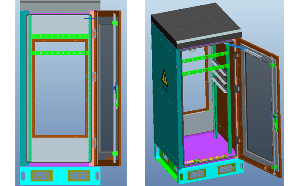 Customized 27U 1500mm Height Outdoor Telecom Enclosure