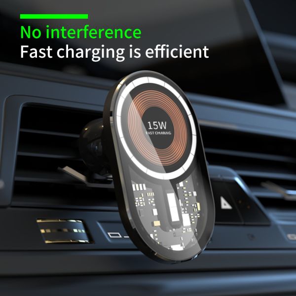 OEM Wireless Car Charger Holder Smart Sensor Automatic Clamping 15W