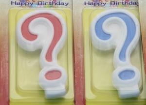 Wholesale ！Question Mark ！White Egde Question Mark Shape Candles with 2 Colors Filling-in from china suppliers