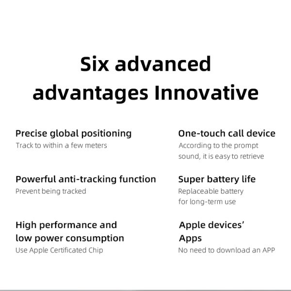 3V Smart Bluetooth GPS Lost Item Tracker For Apple Find My APP ITag Anti Lost Reminder