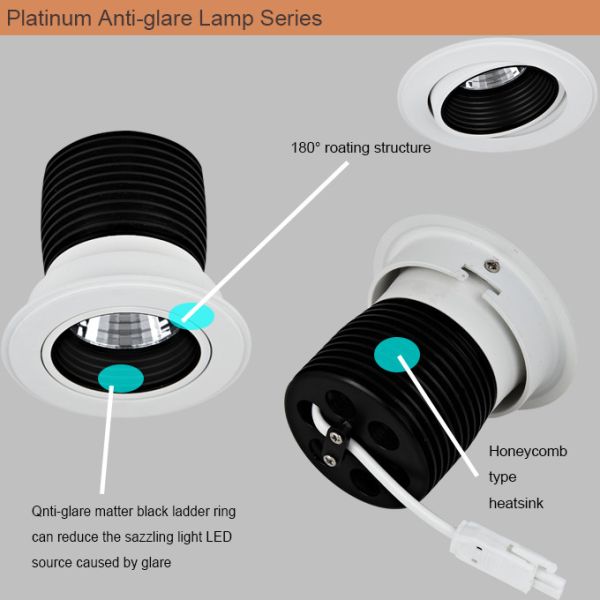 Wholesales CRI Under 82 High Power 6063 With Small Order Of LED COB Downlight For Shell