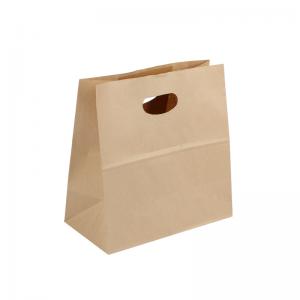 Wholesale Food Grade Kraft Paper Bags Disposable Custom Printed Strengthen Firmly Handle from china suppliers