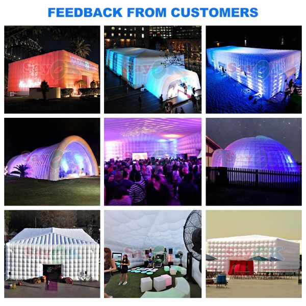 Free Design Huge White Cube Air Tents PVC Tarpaulin Event Inflatable Tent