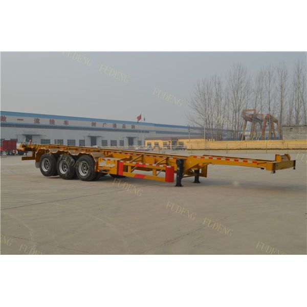 Semi Chassis Container Trailer 40 Foot Straight Frame Tri Axle Container Carrier Truck