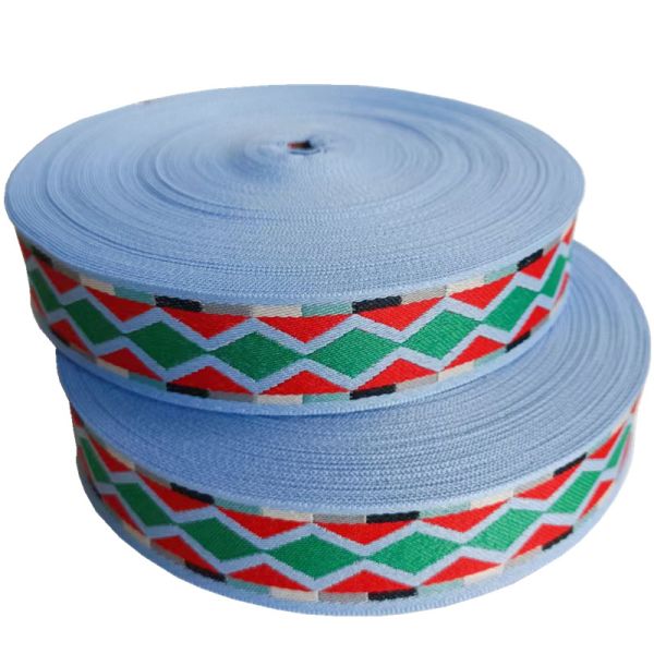 Woven 1.5 Inch Polyester Webbing Jacquard Elastic Band Pantone Color