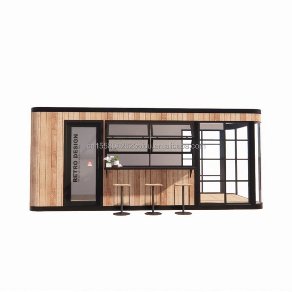 Steel Frame Galvanized Steel Bending 180g Modern Design 20ft 40ft Prefab Container House for Mobile Coffee Shops Restaurants