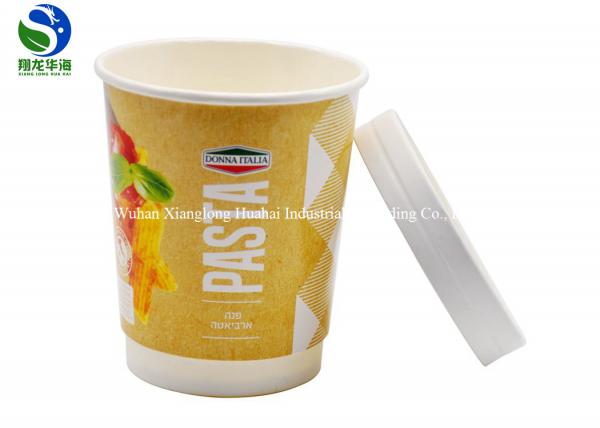 Quality 500ML Take Away Paper Soup Bowls Paper Soup Cups Lids Hot Food Containers for sale