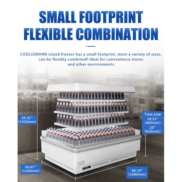 Mini Half Height Food Display Cooler Multideck Beverage Cabinet Refrigerated Case