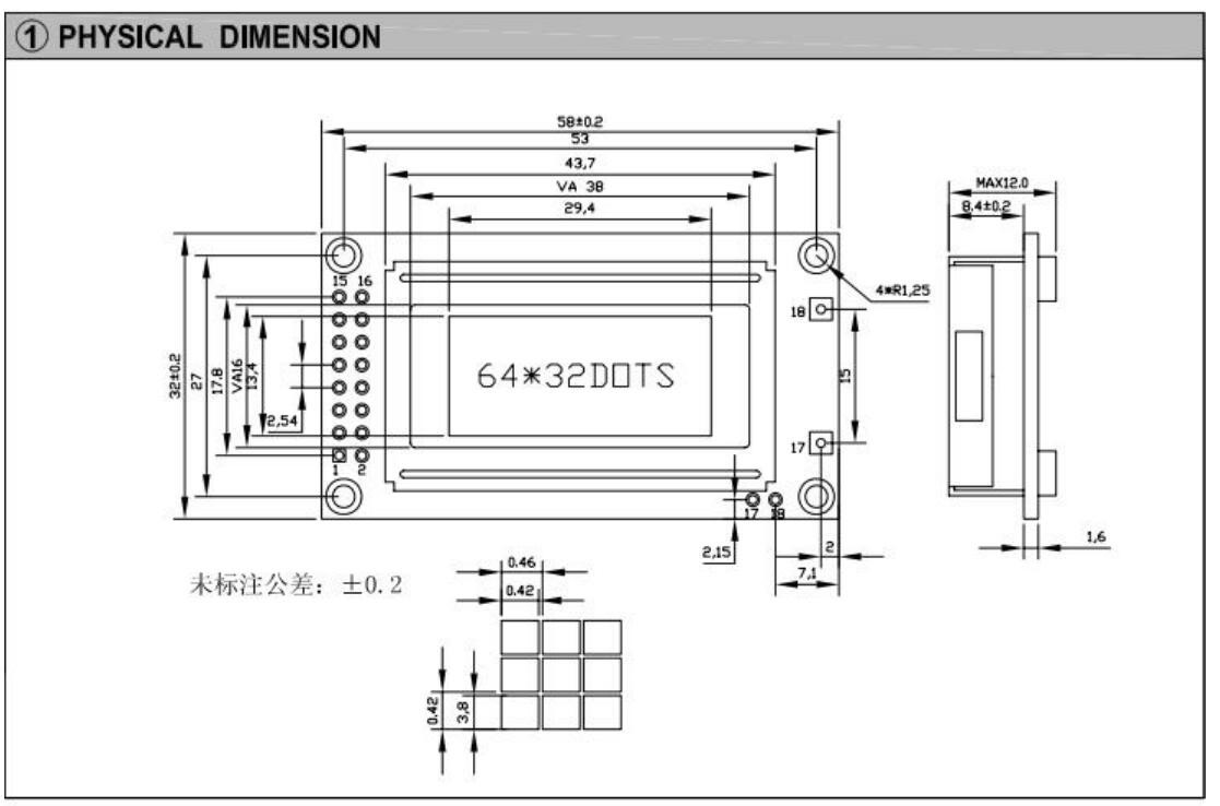 64*32 Graphic LCD Module ST7920 with Backlight Customizable Industrial Display Wide Temperature