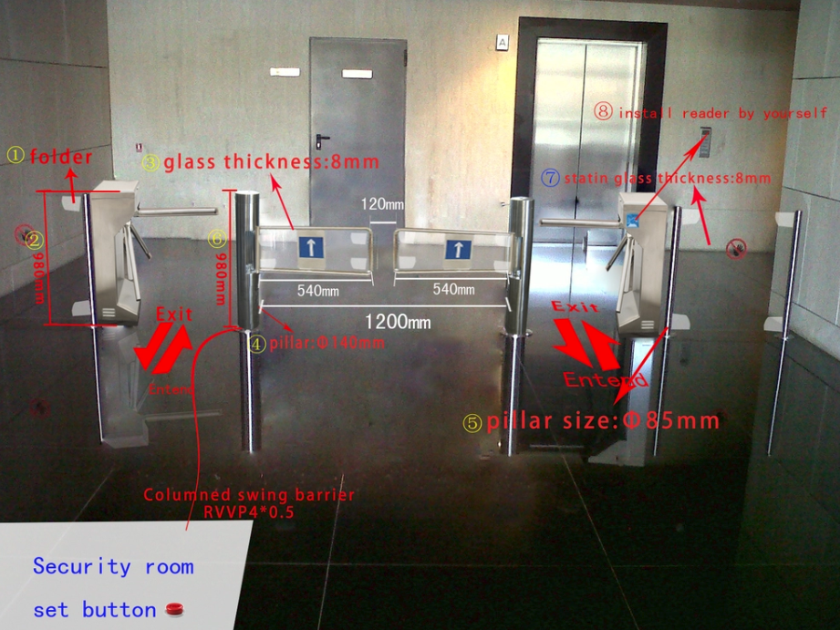Octagonal Bridge Type Automatic Security Gates Entrance Control Full Height Turnstile