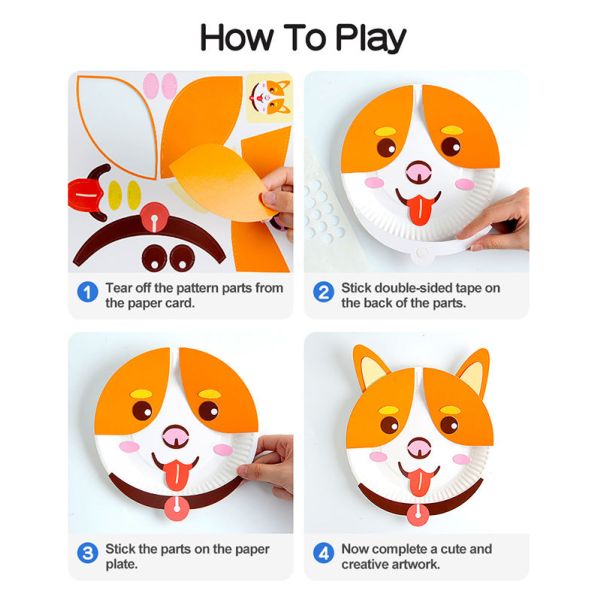 Creative DIY Animal Crafts Paper Plate Kit For Preschool 3-8 Years Kids 5