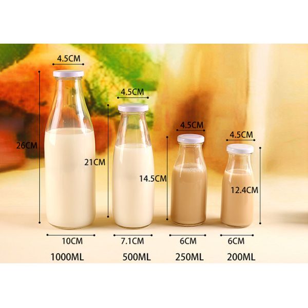 Clear Glass Beverage Bottles 200ml 250ml 500ml 1000ml OEM Service