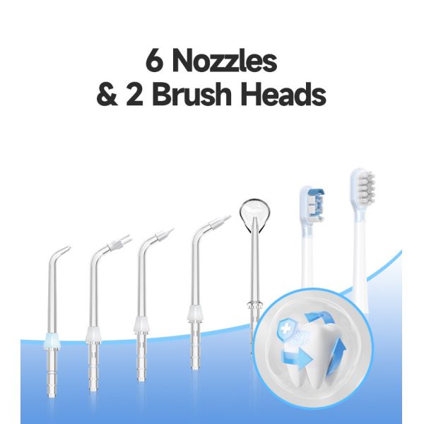 Multi-functional Flosser Oral Irrigator Sonic Vibration 60 degree Oscillation 2 IN 1 Countertop Electric Water Flosser with Toothbrush